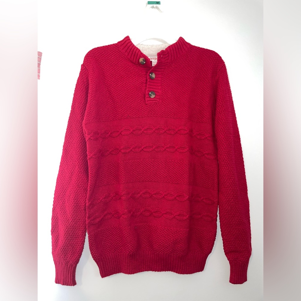 Cat & Jack Red Sweater with Sherpa Collar NWT XXL